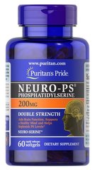 (Термін 02.2025) Puritan's Pride Neuro-PS (Phosphatidylserine) 200 mg 60 капсул Фосфоліпіди