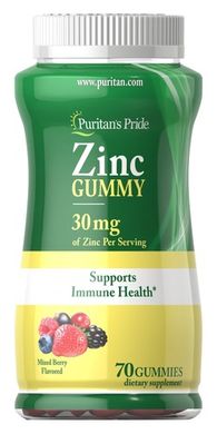 Puritan's Pride Zinc Gummy 30 mg 70 жувальних цукерок Цинк