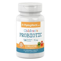 PipingRock Children's Probiotic 30 жувальних таблеток