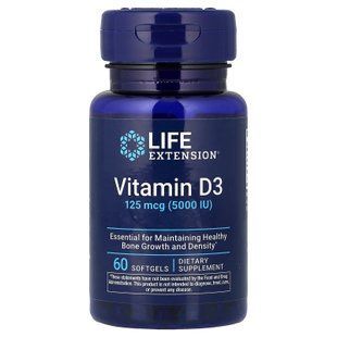 Life Extension Vitamin D3 125 mcg (5,000 IU) 60 рідких капсул Вітамін D