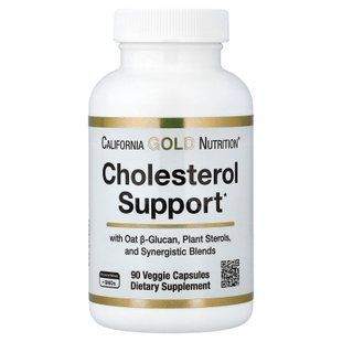 California Gold Nutrition Cholesterol Support 90 рослинних капсул Зниження рівня холестерину