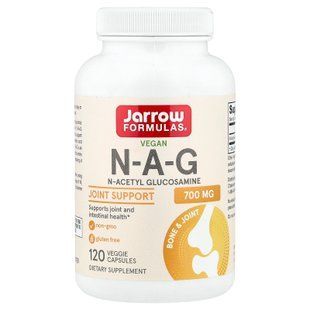Jarrow Formulas N-A-G 700 mg 120 рослинних капсул Глюкозамін і хондроїтін