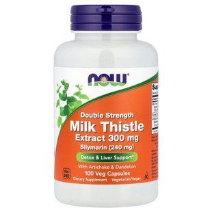 NOW Milk Thistle Extract (Silymarin 240 mg) 100 рослинних капсул Розторопша (Силімарин)