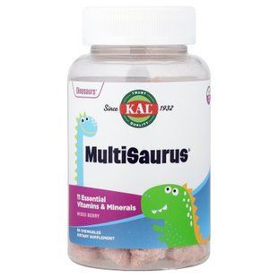 KAL MultiSaurus Mixed Berry 60 жувальних таблеток Мультивітаміни для дітей