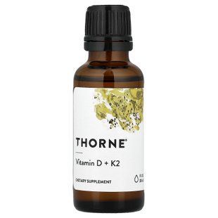Thorne Vitamin D + K2 1000IU/200mcg 30 мл Вітамін D3 + K-2