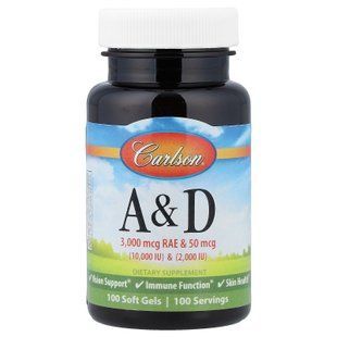 Carlson Vitamin A & D 100 рідких капсул Вітамін А