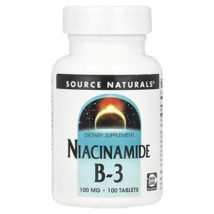 Source Naturals Niacinamide B-3 100 mg 100 таблеток Ніацин (B-3)