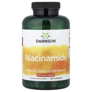 Swanson Niacinamide 500 mg 250 капсул Ніацин (B-3)