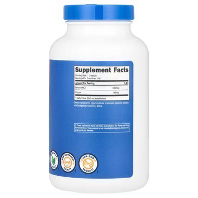 Nutricost Betaine HCl + Pepsin 240 capsules Бетаин