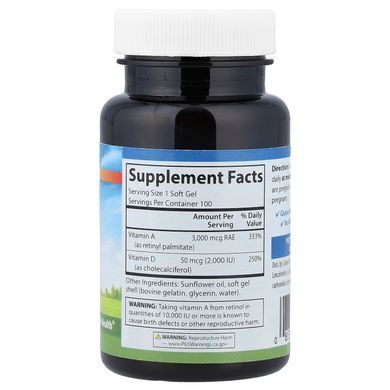 Carlson Vitamin A & D 100 рідких капсул Вітамін А