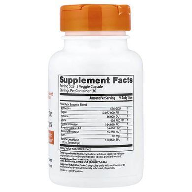 Doctor's Best Proteolytic Enzymes 90 вегетарианских капсул Энзимы