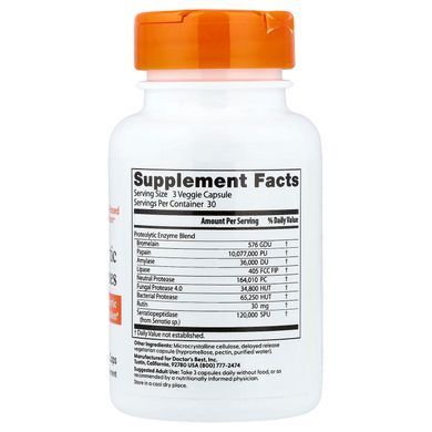 Doctor's Best Proteolytic Enzymes 90 вегетарианских капсул Энзимы
