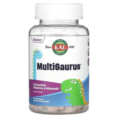 KAL MultiSaurus Mixed Berry 60 жувальних таблеток Комплекс мультивітамінів для дітей