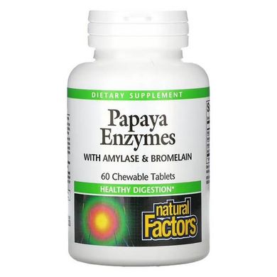 Natural Factors Papaya Enzymes 60 жевательных табл Папайя