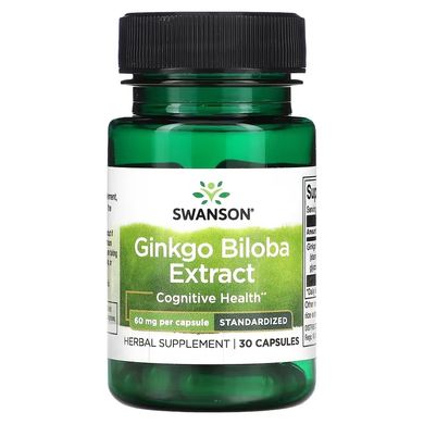 Swanson Ginkgo Biloba Extract 60 mg 30 капс. Гинкго билоба