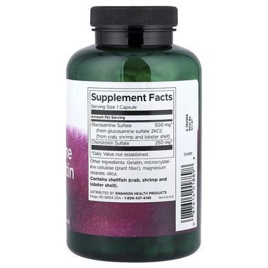 Swanson Glucosamine & Chondroitin 200 капсул Глюкозамін і хондроїтін