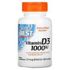 Doctor's Best Vitamin D3 25 mcg (1,000 IU) 180 капсул Вітамін D