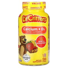 L'il Critters Calcium + D3 Bone Support 150 жевательных конфет Другие добавки для детей