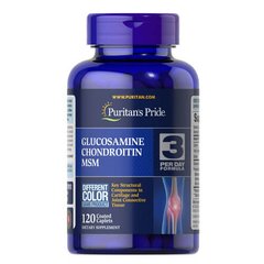 Puritan’s Pride Glucosamine Chondroitin MSM Double Strength 120 таб Глюкозамін і хондроїтін