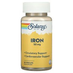 Solaray Iron 50 mg 60 капсул Залізо