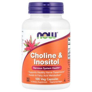 NOW Choline & Inositol 100 caps Комплекс витаминов группы В