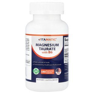 Vitamatic Magnesium Taurate with B6 180 рослинних капсул Магній