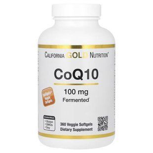 California Gold Nutrition CoQ10 100 mg 360 вегетаріанських рідких капсул Коензим Q-10