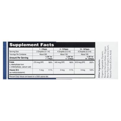 Triquetra Health Kids L-Methylfolate 5-MTHF Plus Methyl B12 30 мл Фолієва кислота (B-9)