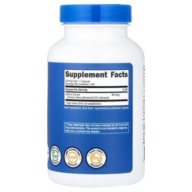 Nutricost Saffron 88.5 mg 240 capsules Шафран