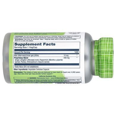 Solaray Aloe Vera Gel 10 mg 100 рослинних капсул Алое вера