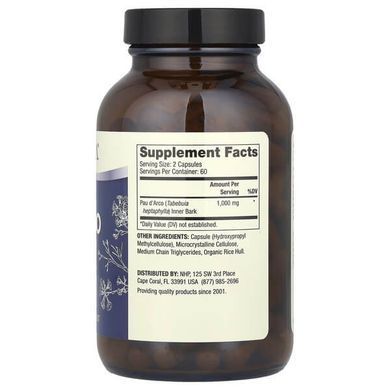 Dr. Mercola Pau D'Arco 500 mg 120 капсул Кора мурашиного дерева (Pau D'Arco)