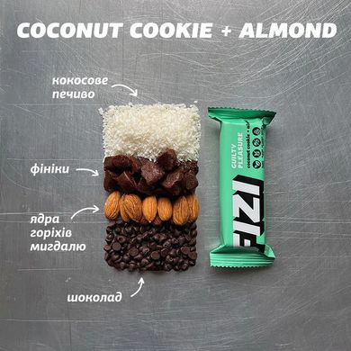 FIZI Шоколадный батончик Coconut Cookie+Almond Протеиновые батончики