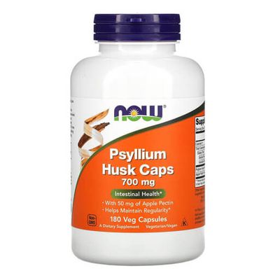NOW Psyllium Husk 700 mg 180 капсул Подорожник (Псилиум)