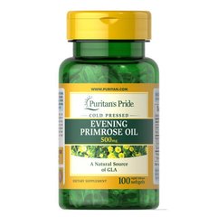 (Поломана кришка) Puritan's Pride Evening Primrose Oil 500 mg with GLA 100 рідких капсул Примула вечірня
