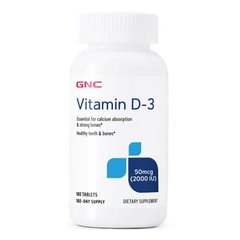 GNC Vitamin D-3 2000 IU 180 таб Витамин D