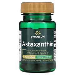 Swanson Astaxanthin - Maximum Strength 12 mg 30 капсул Астаксантин