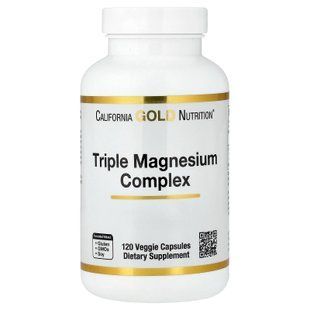 California Gold Nutrition Triple Magnesium Complex 120 рослинних капсул Магній
