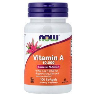 NOW Vitamin A 10 000 IU 100 softgels Витамин А