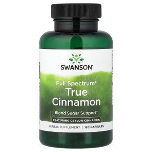 Swanson True Cinnamon Full Spectrum 120 капсул Кориця