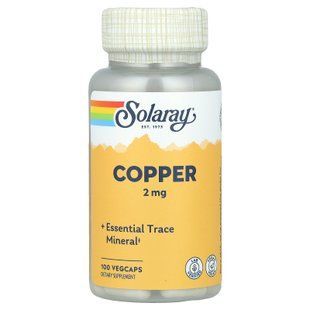 Solaray Copper 2 mg 100 капсул Мідь