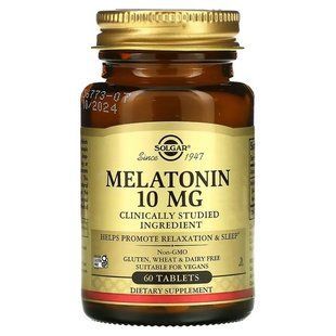 Solgar Melatonin 10 mg 60 таблеток Мелатонін