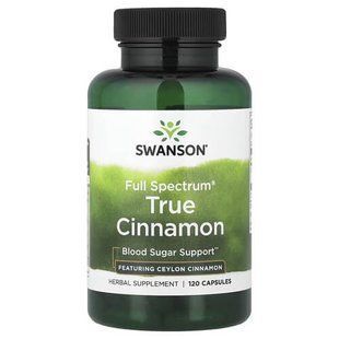 Swanson True Cinnamon Full Spectrum 120 капсул Кориця