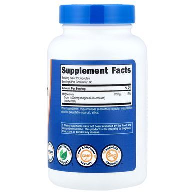 Nutricost Magnesium Orotate 120 capsules Магний