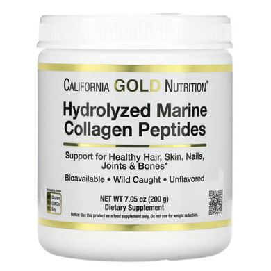 California Gold Nutrition Hydrolyzed Marine Collagen Peptides 200 грамм Коллаген