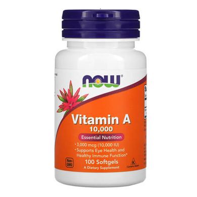 NOW Vitamin A 10 000 IU 100 капсул Витамин А