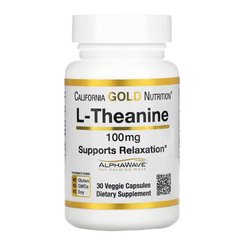 California Gold Nutrition L-Theanine 100 мг 30 капсул Теанін