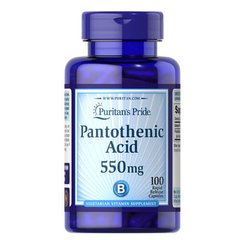 Puritan's Pride Pantothenic Acid 550 мг 100 капсул Пантотенова кислота (B-5)