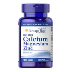Puritan's Pride Chelated Calcium Magnesium Zinc 100 таб. Кальцій