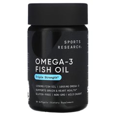 Sports Research Omega-3 Fish Oil Triple Strength 30 капс. Омега-3