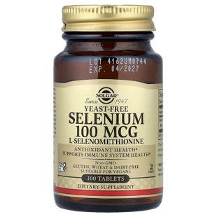 Solgar Selenium Yeast-Free 100 mcg 100 Tablets Селен